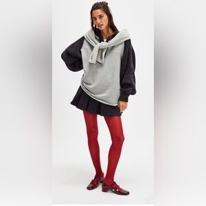 NWOT Free People S We the Free Marco Polo Pullover in Gray Black New $148